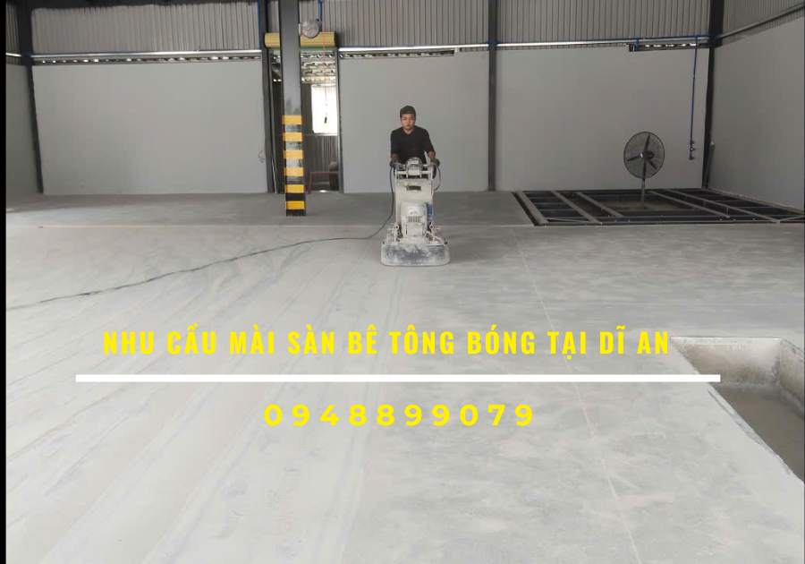 Nhu cầu mài sàn bê tông bóng tại Dĩ An