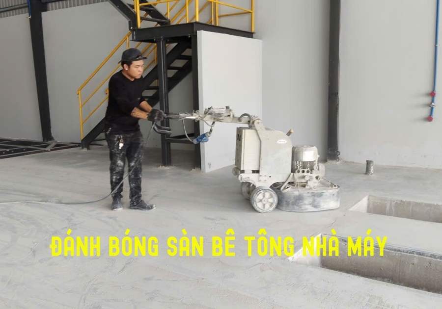 Đánh bóng sàn bê tông nhà máy