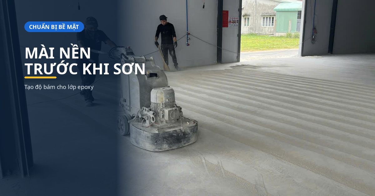 Chuẩn bị bề mặt trước khi thi công hệ sơn epoxy nhà xưởng
