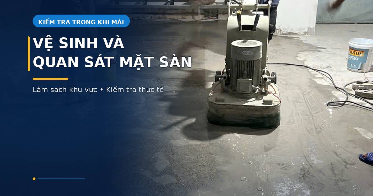 Vệ sinh bụi trong quá trình xử lý bề mặt sàn thương mại