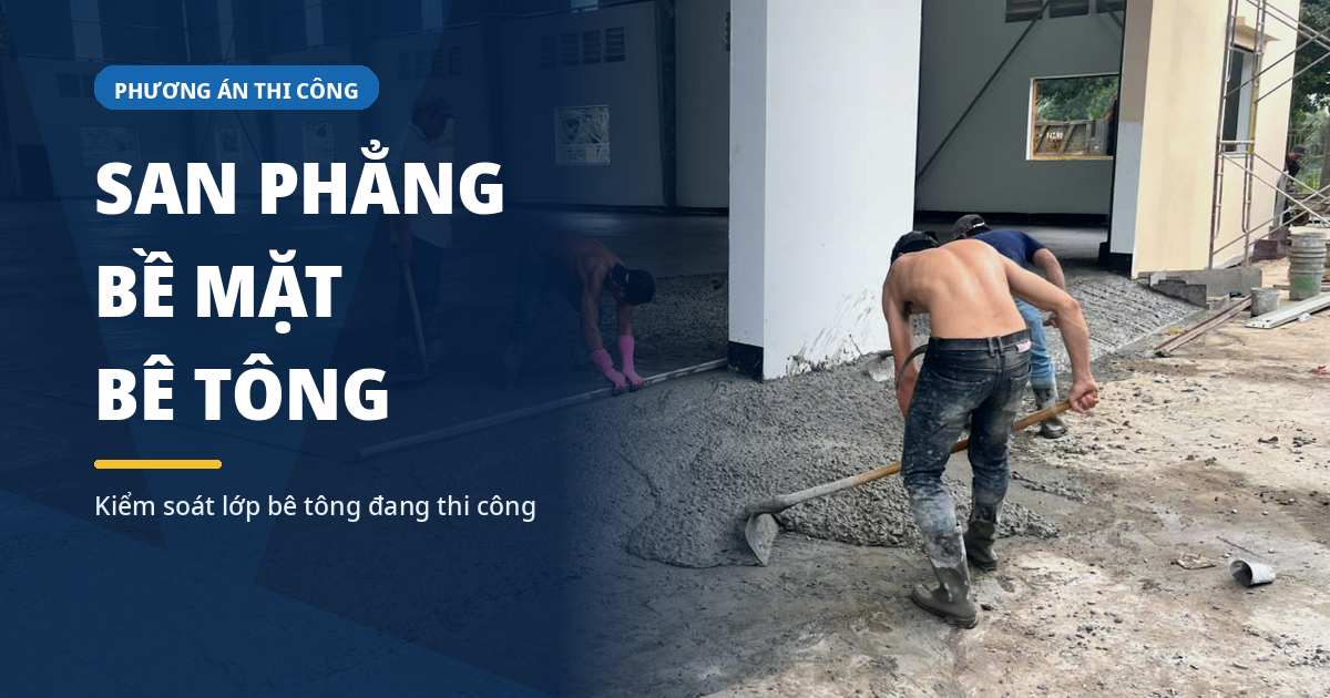 San phẳng bề mặt bê tông trong nhà xưởng công nhân san phẳng bê tông tại khu vực nhà xưởng