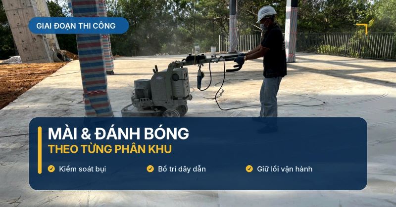 Thiết bị chuẩn bị đánh bóng sàn bê tông tại Long An đánh bóng sàn bê tông tại Long An cho kho hàng