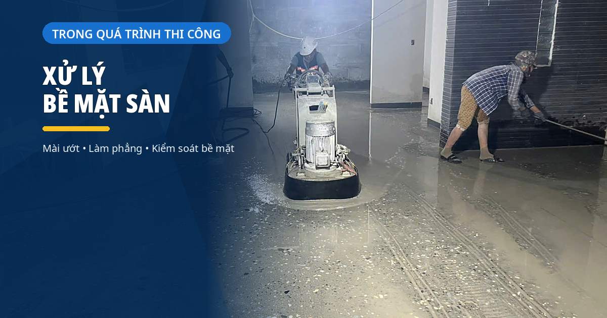 chọn phương án đánh bóng sàn bê tông tại Vũng Tàu cho bề mặt lộ đá