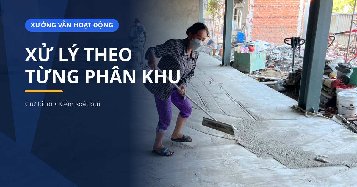 xu ly be mat san nha xuong dang hoat dong tai Binh Duong