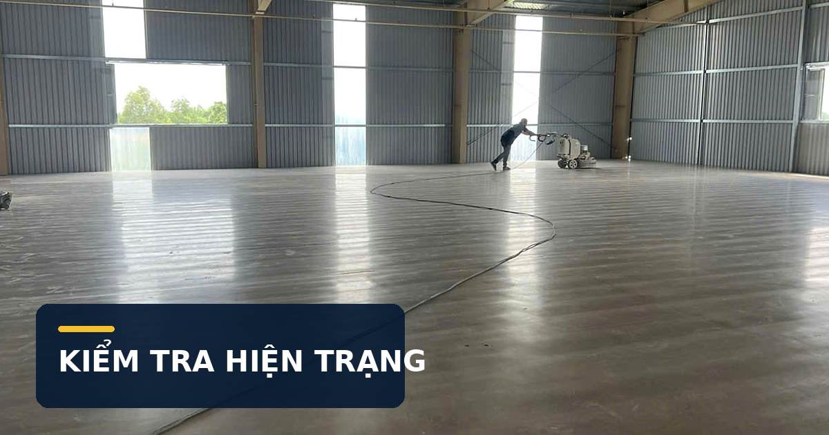 Bàn giao mặt bằng đánh bóng sàn tại khu vực nhà xưởng