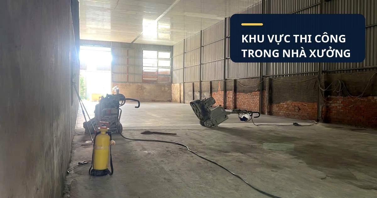 Khu vực nhà xưởng cần bảo vệ mặt sàn sau thi công