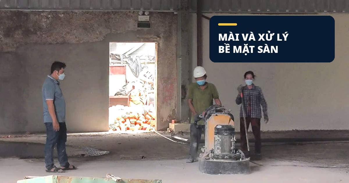 Khảo sát hiện trạng sàn trước khi thi công sơn epoxy Khảo sát hiện trạng sàn trước khi thi công sơn epoxy