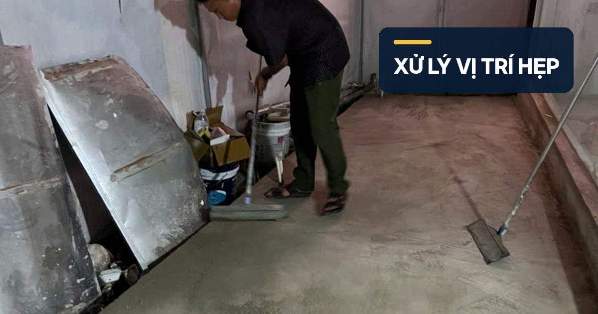Thi công xử lý bề mặt sàn kho hàng tại khu vực hẹp Thi công xử lý bề mặt sàn kho hàng tại khu vực hẹp