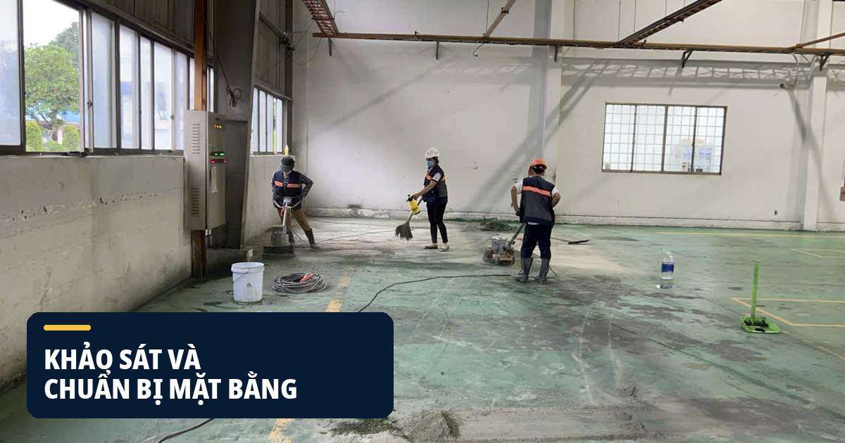 Khảo sát mặt bằng trước khi thuê đơn vị đánh bóng sàn
