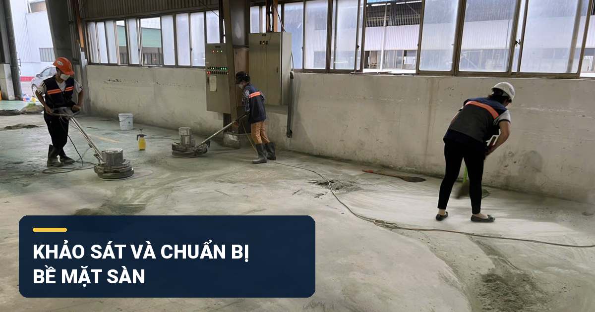 nghiệm thu sàn epoxy sau khi hoàn thiện