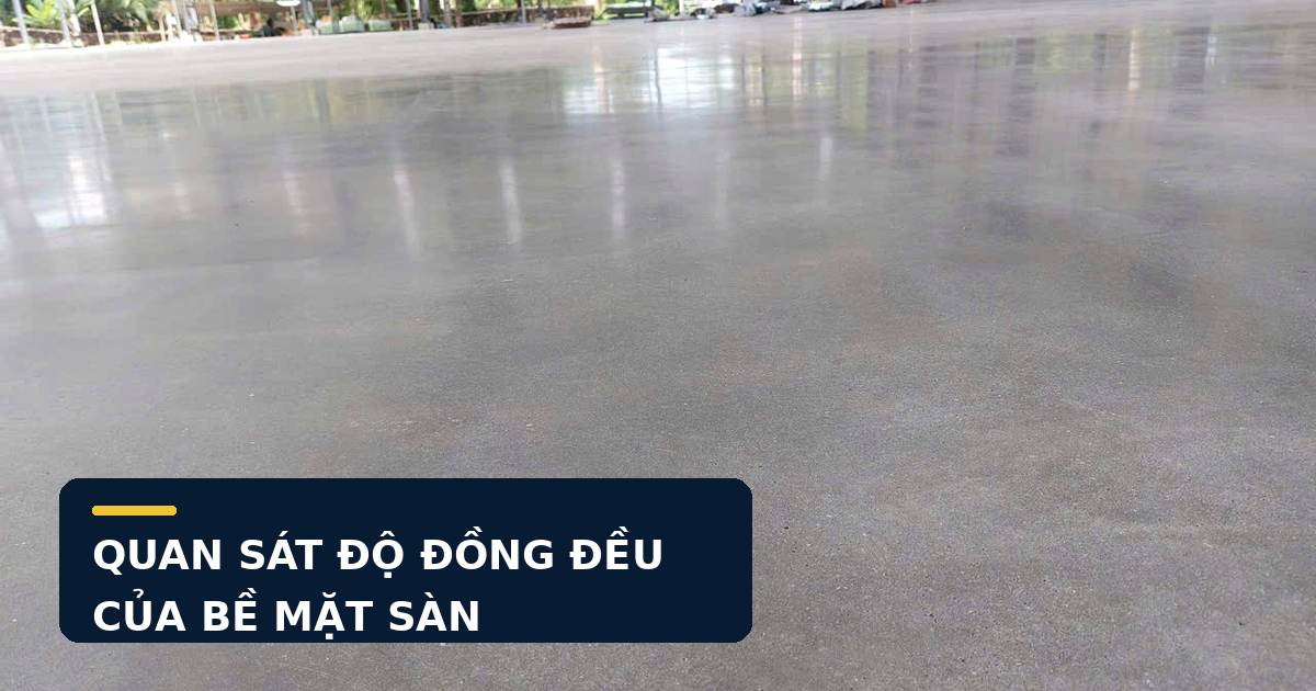 Bề mặt hoàn thiện sau khi kiểm tra độ phẳng sàn bê tông và xử lý đúng kỹ thuật