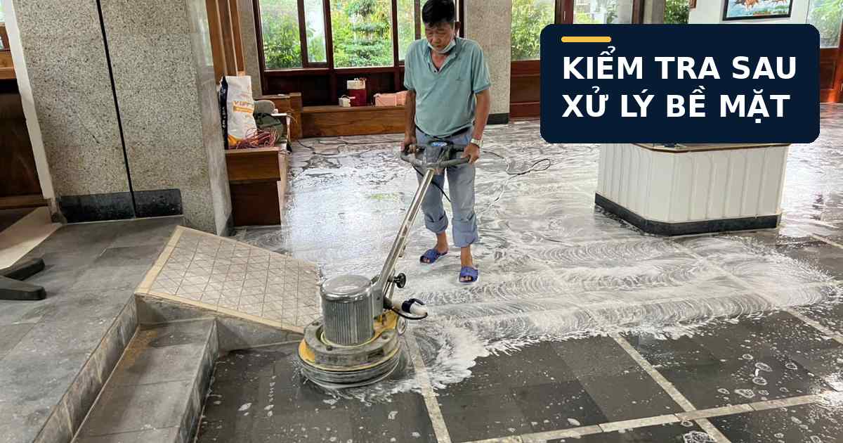 Thi công xử lý sàn trước khi đánh bóng tại Bình Phước