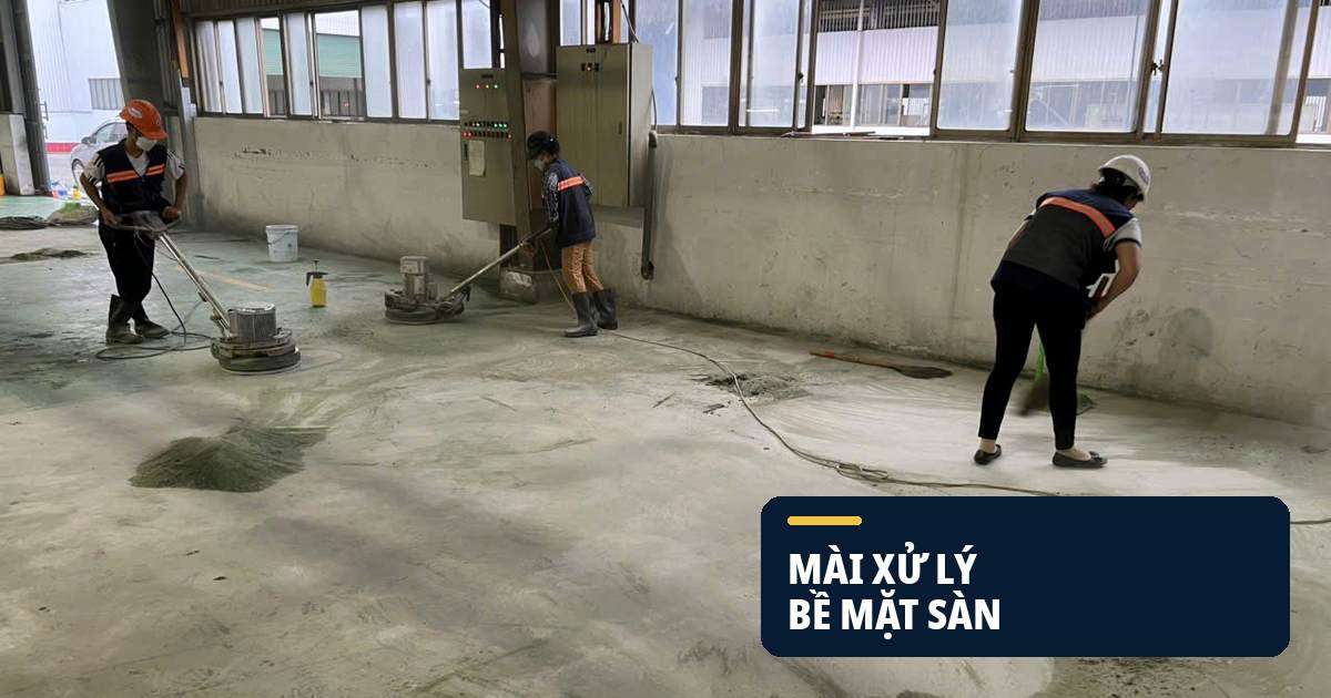 Thi công xử lý bề mặt sàn bê tông trong nhà xưởng