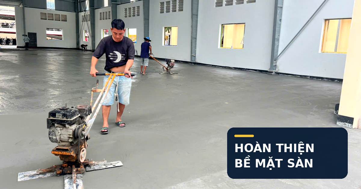 Hoàn thiện nền nhà xưởng trước khi bố trí các khu vực sơn epoxy