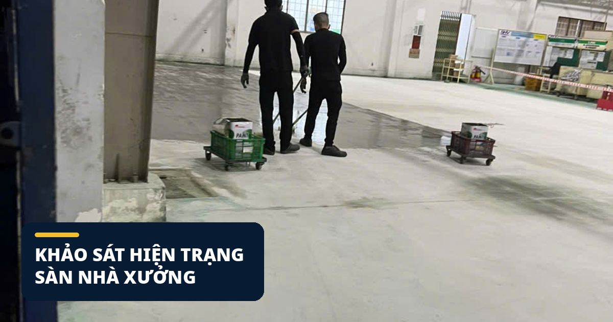 Giảm bụi sàn nhà xưởng bằng đánh bóng bê tông Giảm bụi sàn nhà xưởng sau khi xử lý và đánh bóng bê tông