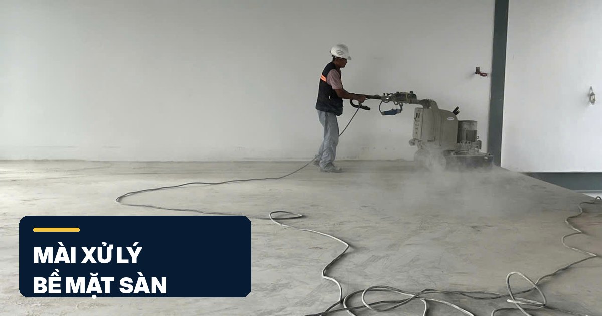 bề mặt sàn nhà xưởng hoàn thiện sáng và đồng đều