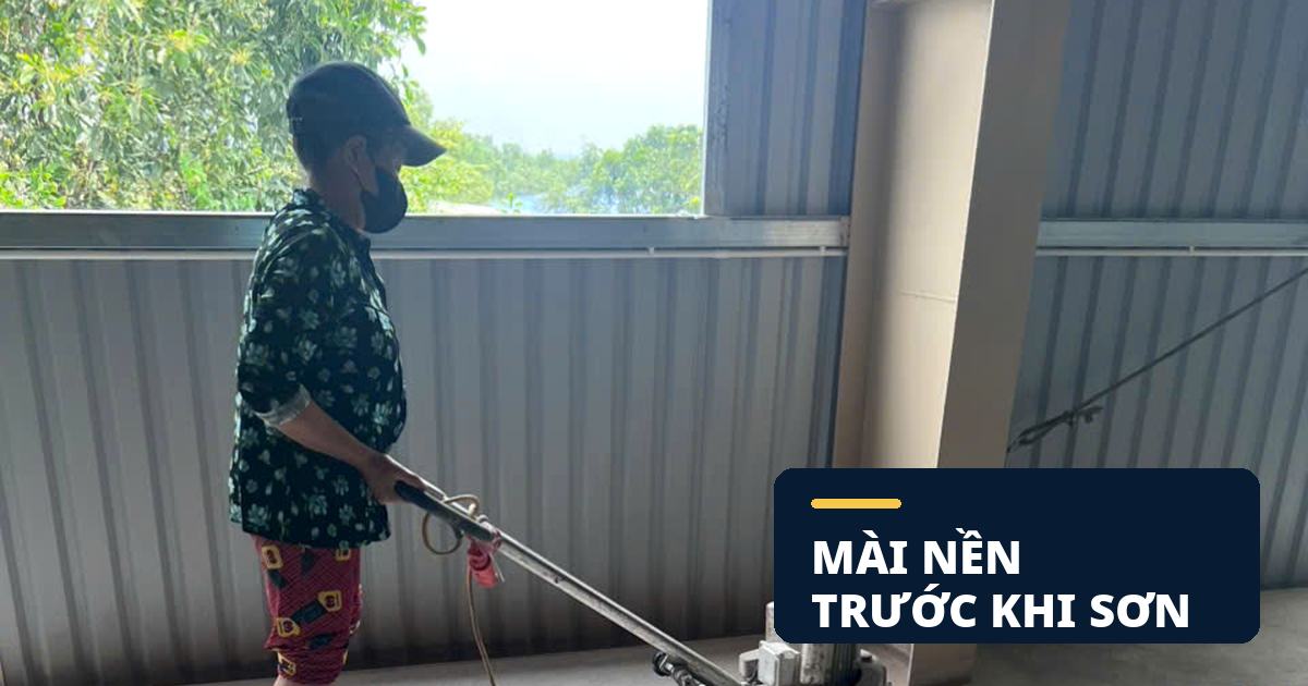 Mài tạo nhám nền trước khi thi công sơn epoxy tự san phẳng