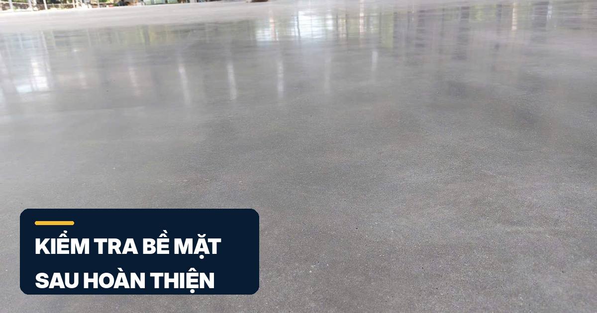 bề mặt bê tông hoàn thiện sau khi mài và đánh bóng