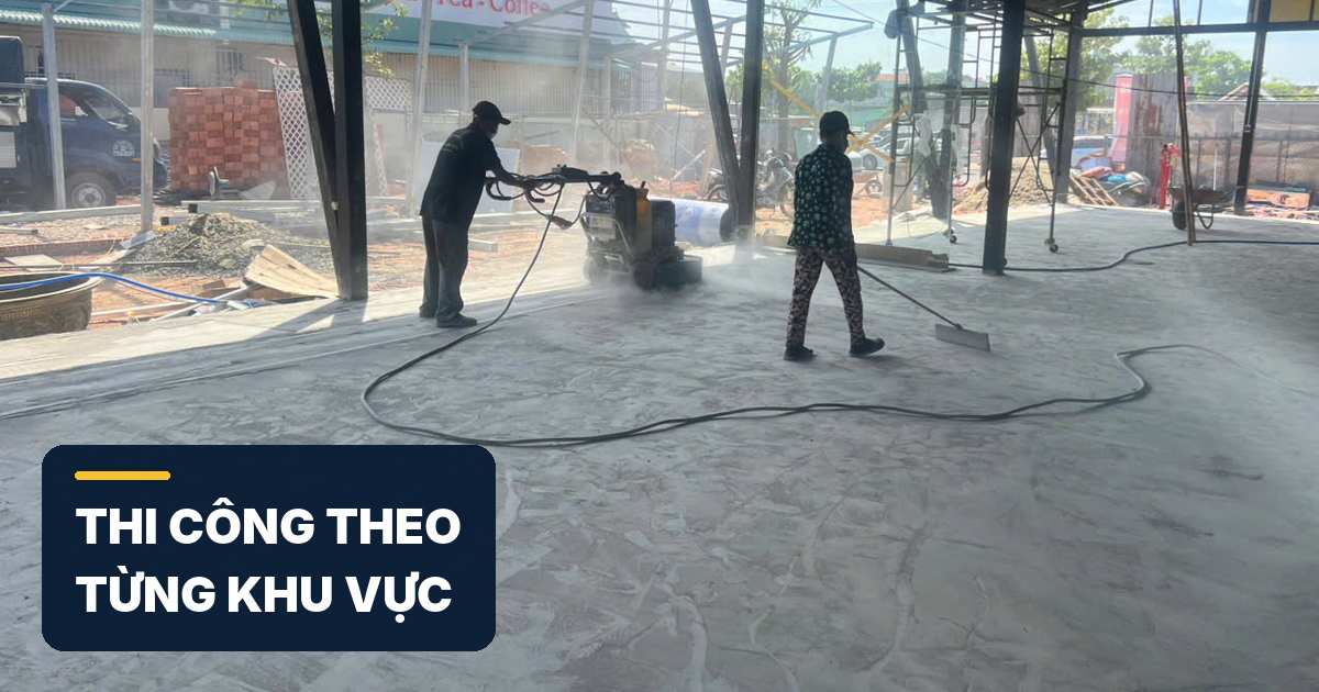 thi công xử lý bề mặt sàn bê tông trong nhà xưởng
