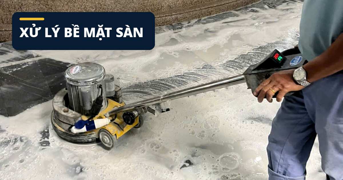 Xử lý nền bê tông phát sinh bụi trong nhà xưởng Thi công xử lý nền bê tông nhà xưởng trước khi đánh bóng