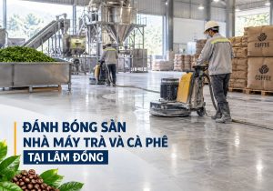 Đánh bóng sàn nhà máy trà và cà phê tại Lâm Đồng