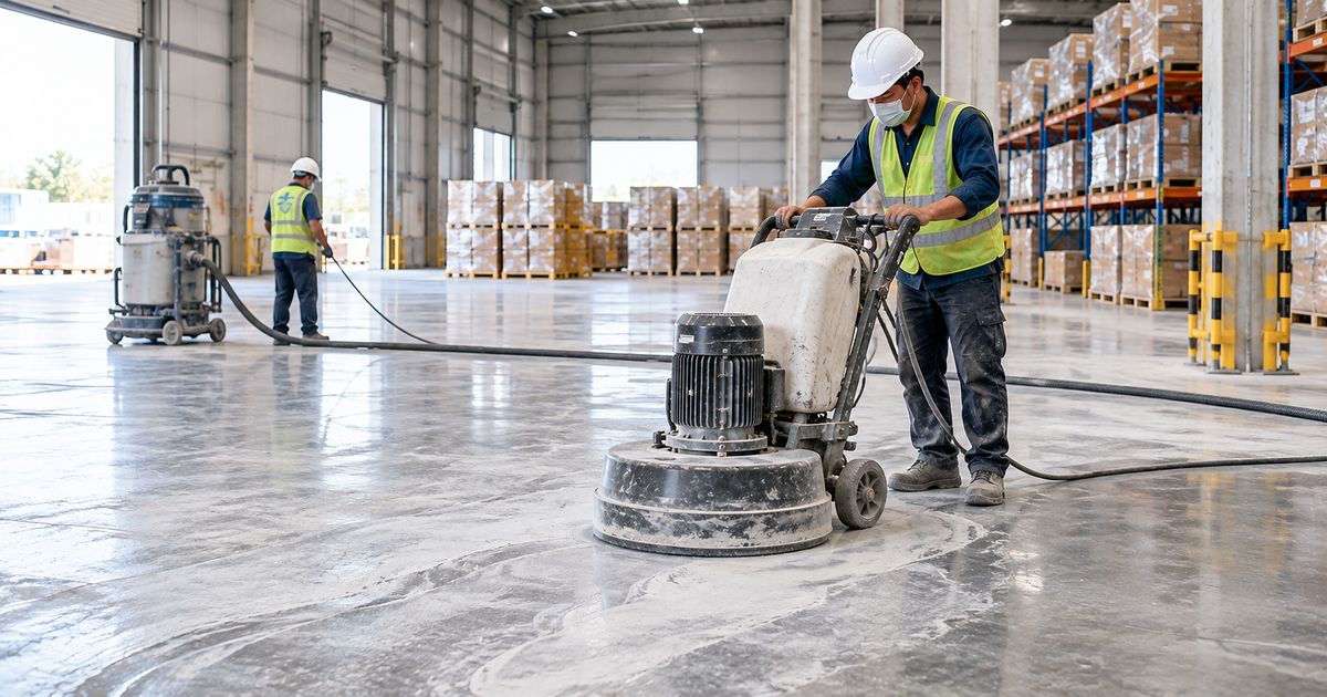 Minh họa luồng xe nâng trong trung tâm logistics đánh bóng sàn trung tâm logistics theo luồng xe nâng