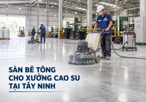 Giải pháp sàn bê tông cho xưởng cao su tại Tây Ninh
