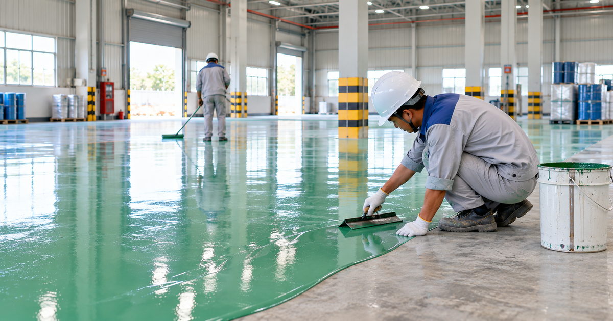 Phân vùng sử dụng sàn epoxy sau thi công phân vùng sàn epoxy trước khi mở lại hoạt động nhà xưởng