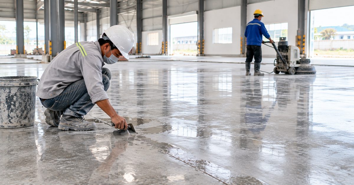 Kiểm tra bề mặt bê tông trước khi mài và đánh bóng