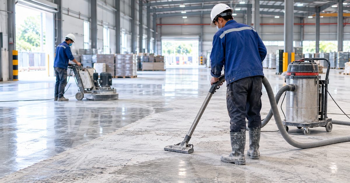minh họa kiểm soát luồng xe và thiết bị khi thi công sàn nhà máy