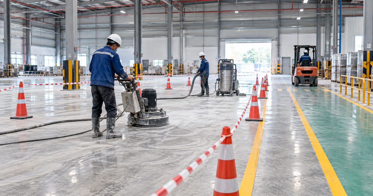 thi công sàn nhà máy gần cửa khẩu Tây Ninh theo từng khu vực