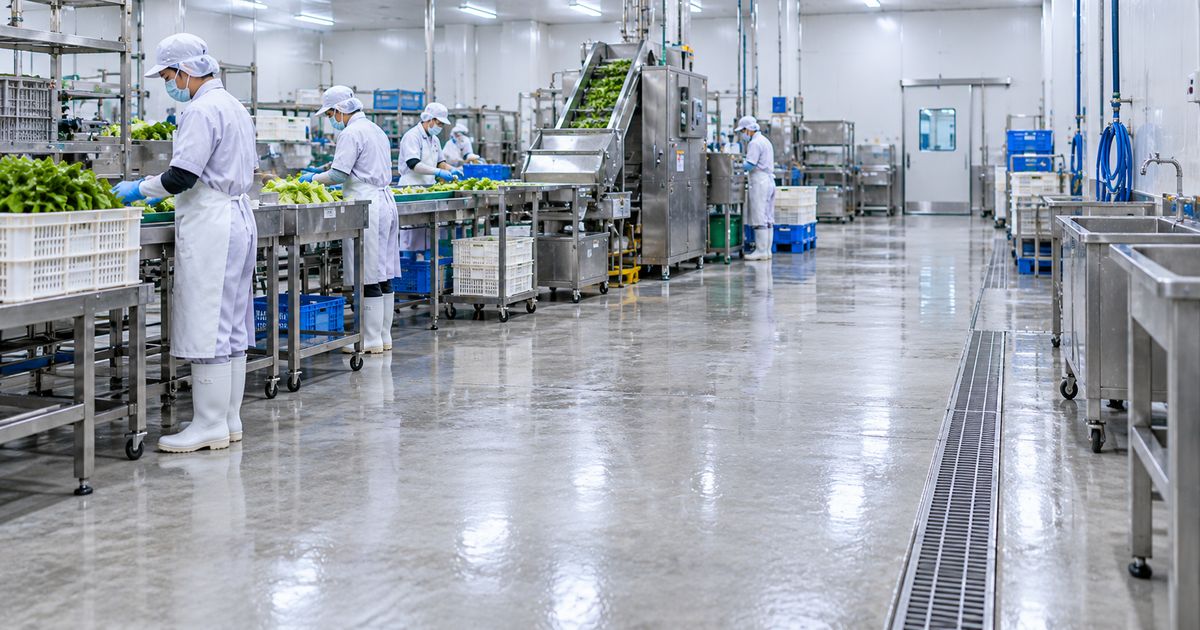 bề mặt sàn cho cơ sở chế biến thực phẩm trong khu chế biến khô