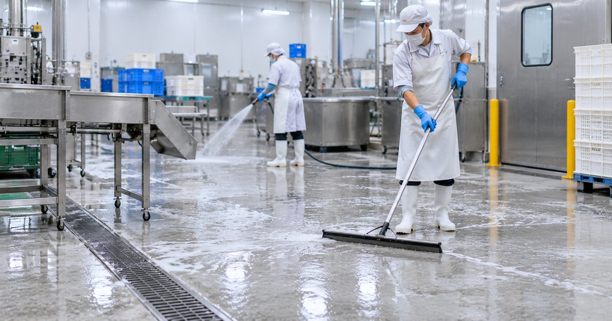 khu ẩm cần kiểm tra rãnh thoát nước và độ bám bề mặt sàn